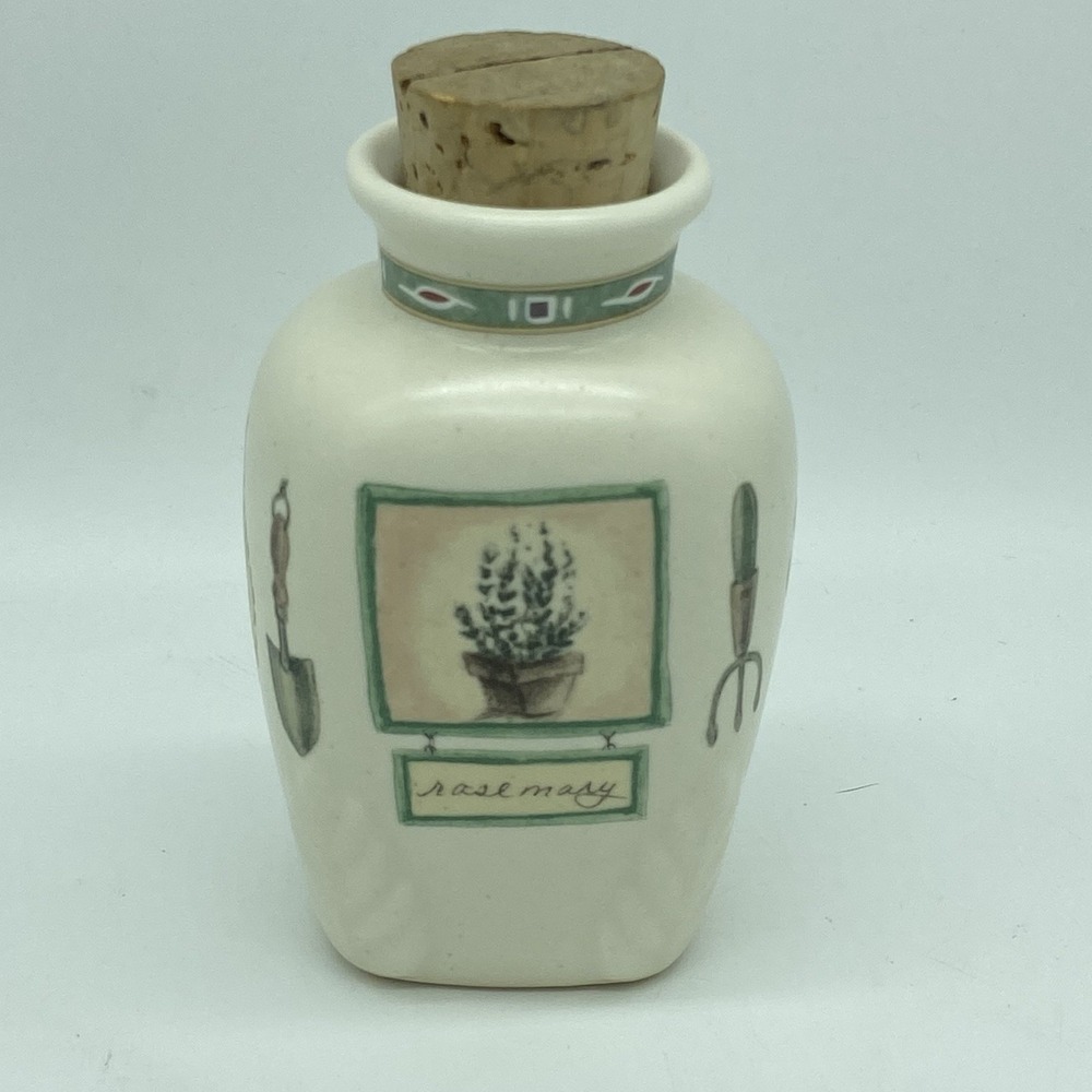 Pfaltzgraff Naturewood Spice Jar with Cork Rosemary‎ Made In Mexico EUC